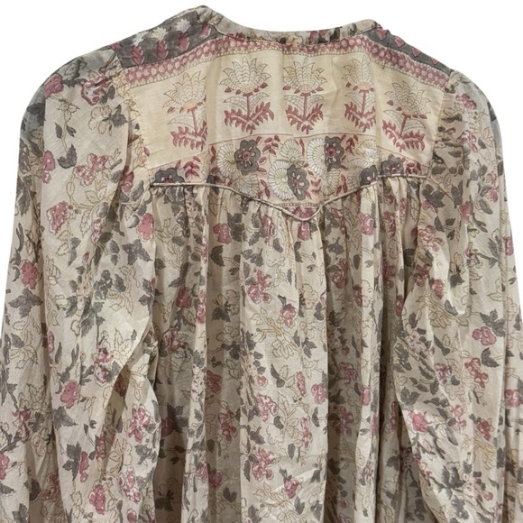 Cleobella Helena Babydoll Blouse in Ivory and Pink Floral Women’s Size S - Picture 8 of 12